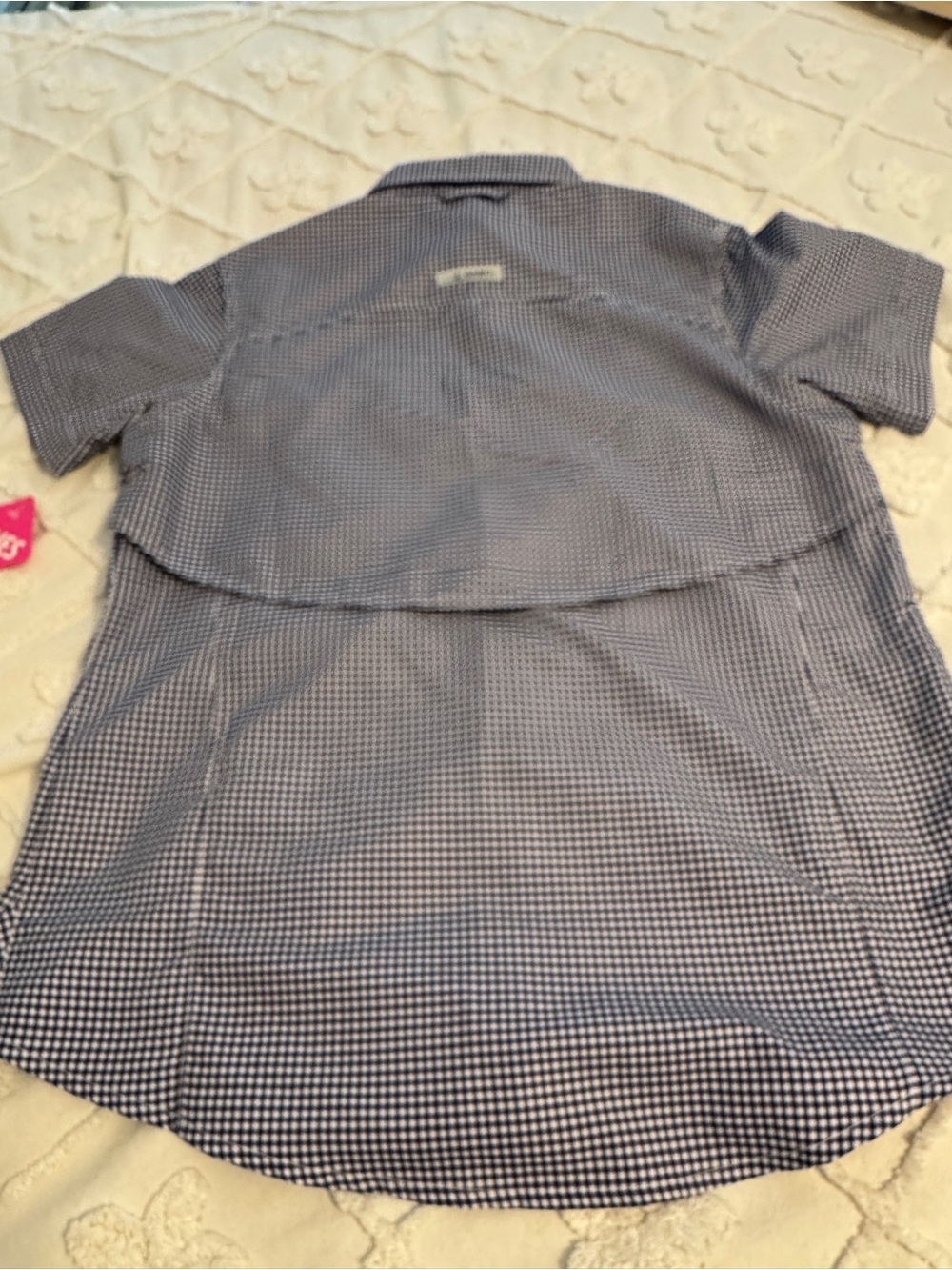 Habit Outdoors Peacoat Check Button-Down Shirt - Navy & White Gingham - Picture 3 of 6